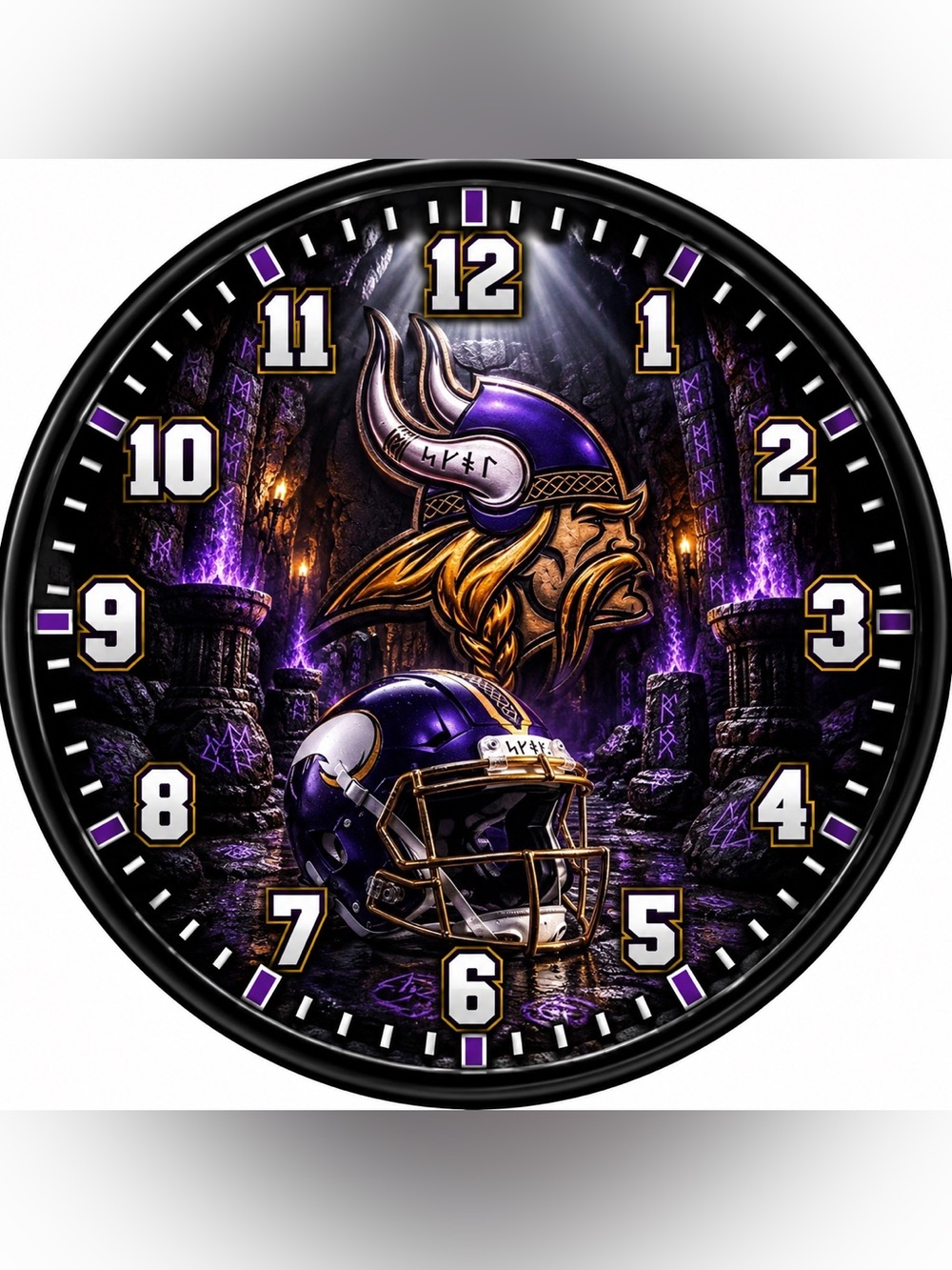 Vikings Purple Wall Clock